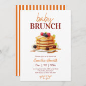 Pancake Baby Dusche Einladung (Vorne/Hinten)