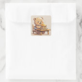 Pancake Bear Quadratischer Aufkleber (Tasche)