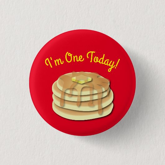 Pancake Birthday Party Button (Vorderseite)