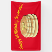 Pancake Birthday Party Flapjack Niedliche Kinder Banner (Vertikal)