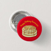 Pancake Birthday Party Flapjack Niedliche Kinder Button (Vorne & Hinten)
