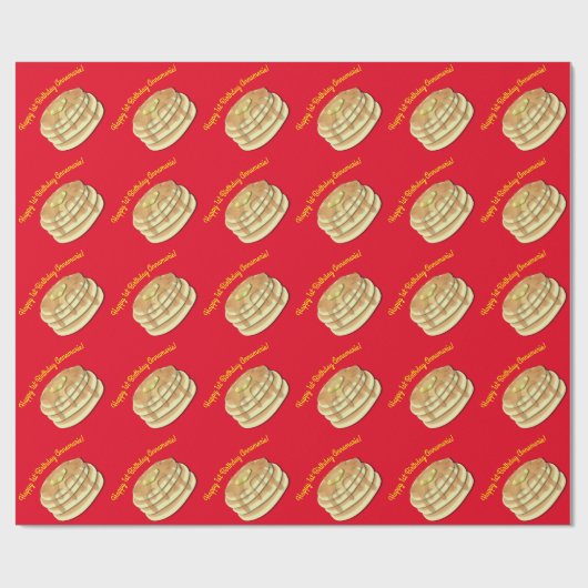 Pancake Birthday Party Flapjack Niedliche Kinder Geschenkpapier (Flach)