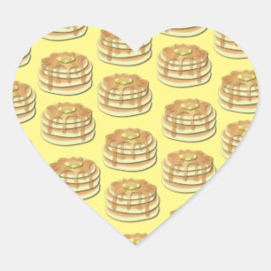 Pancake Birthday Party Flapjack Niedliche Kinder Herz-Aufkleber
