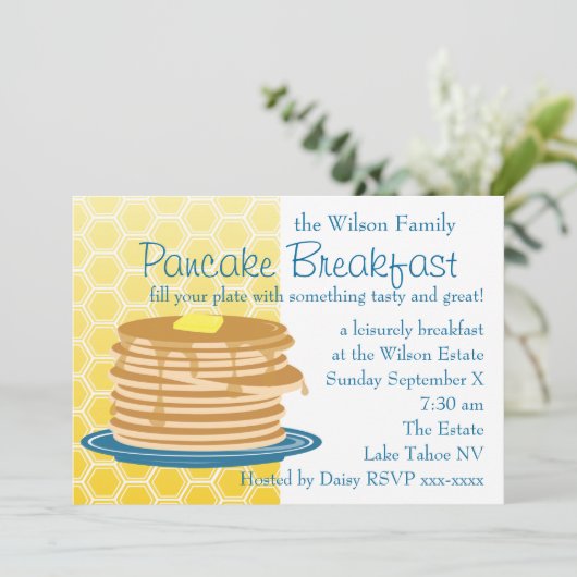 Pancake Breakfast Einladung (Stehend Vorderseite)