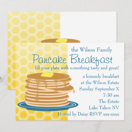 Pancake Breakfast Einladung (Vorne/Hinten)