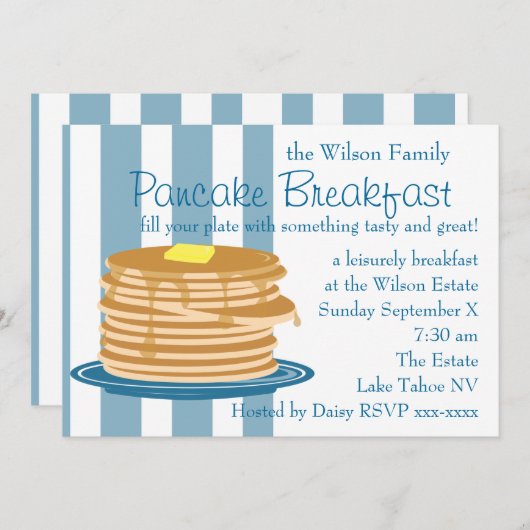 Pancake Breakfast Einladung (Vorne/Hinten)