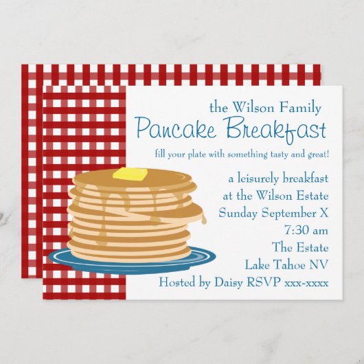 Pancake Breakfast Einladung (Vorne/Hinten)
