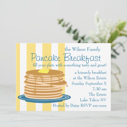Pancake Breakfast Einladung (Stehend Vorderseite)
