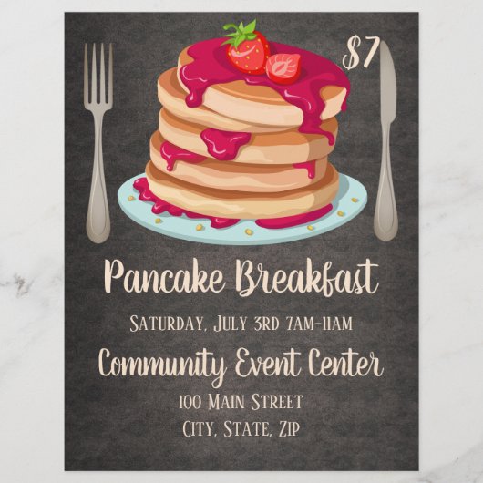 Pancake Breakfast Werbeaktion Flyer (Vorne)