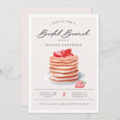 Pancake Bridal Brunch Brautparty Einladung (Vorne/Hinten)