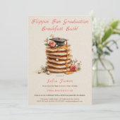 Pancake Brunch Graduation Celebration Invitation Einladung (Stehend Vorderseite)