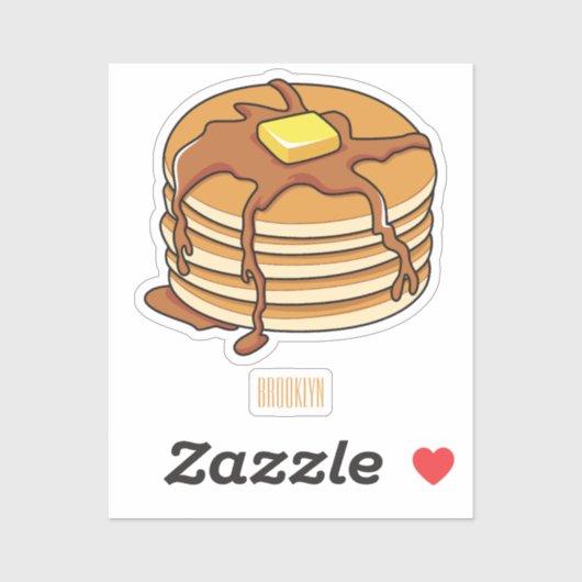 Pancake Cartoon Aufkleber (Blatt)