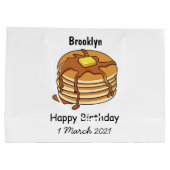 Pancake Cartoon Große Geschenktüte (Rückseite)