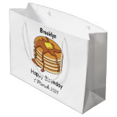 Pancake Cartoon Große Geschenktüte (Rückseite Schrägansicht)