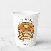Pancake Cartoon Pappbecher (Rückseite)