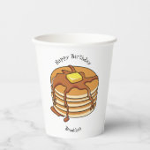 Pancake Cartoon Pappbecher (Vorderseite)