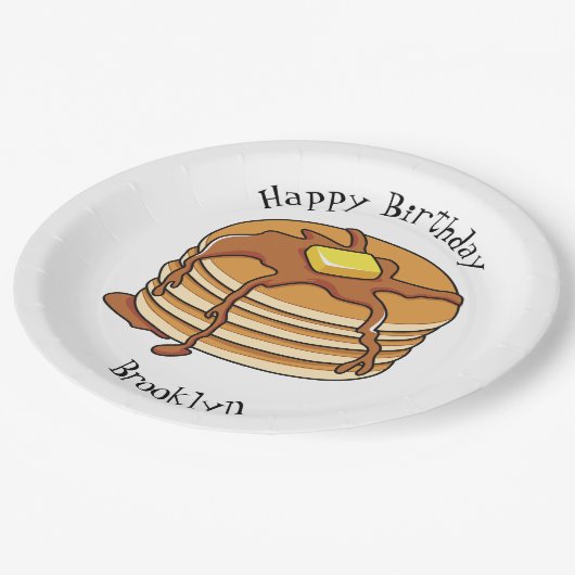 Pancake Cartoon Pappteller (Schrägansicht)