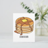 Pancake Cartoon Postkarte (Stehend Vorderseite)