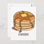 Pancake Cartoon Postkarte (Vorne/Hinten)