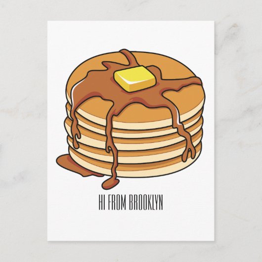 Pancake Cartoon Postkarte (Vorderseite)