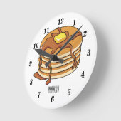 Pancake Cartoon Runde Wanduhr (Winkel)