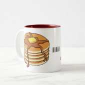 Pancake Cartoon Zweifarbige Tasse (Vorderseite Links)