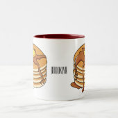 Pancake Cartoon Zweifarbige Tasse (Mittel)