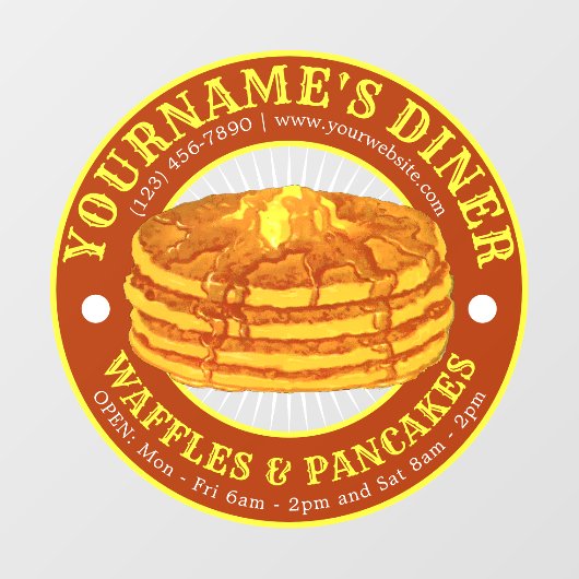 Pancake Diner Template Window Cloning Fensteraufkleber (Blatt)