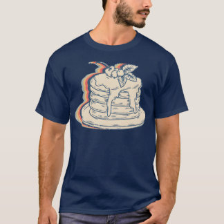 Pancake Food Retro Line Art boy T-Shirt