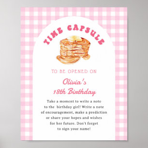 Pancake Frühstück 1. Geburtstag Zeitschrift Kapsel Poster