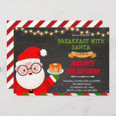 Pancake-Frühstück mit Santa Party Einladung (Vorne/Hinten)