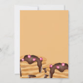 Pancake Geburtstagsbrunch-Illustration pink Einladung (Rückseite)