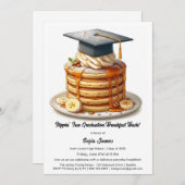 Pancake Graduation Breakfast Celebration Einladung (Vorne/Hinten)
