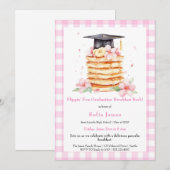 Pancake Graduation Breakfast Celebration Einladung (Vorne/Hinten)