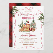 Pancake Hot Cocoa Hand gezeichnet Weihnachtsbrunch Einladung (Vorne/Hinten)