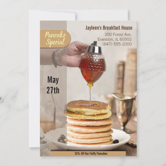 Pancake House Flyer Einladung (Vorderseite)