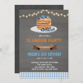 Pancake-Junge zum Geburtstag Einladung (Vorne/Hinten)