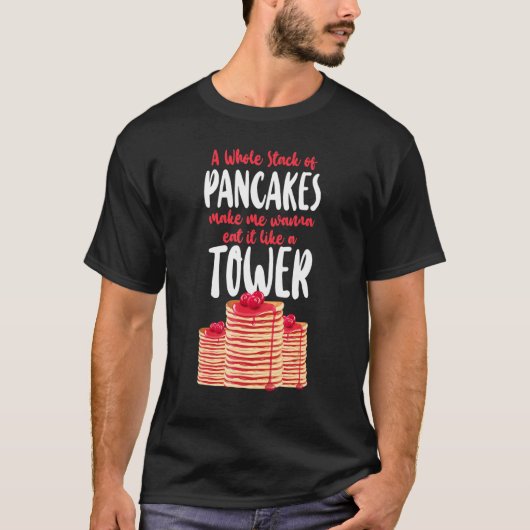 Pancake Kids A Whole Stack Of Pancakes Make Me Wa T-Shirt (Vorderseite)