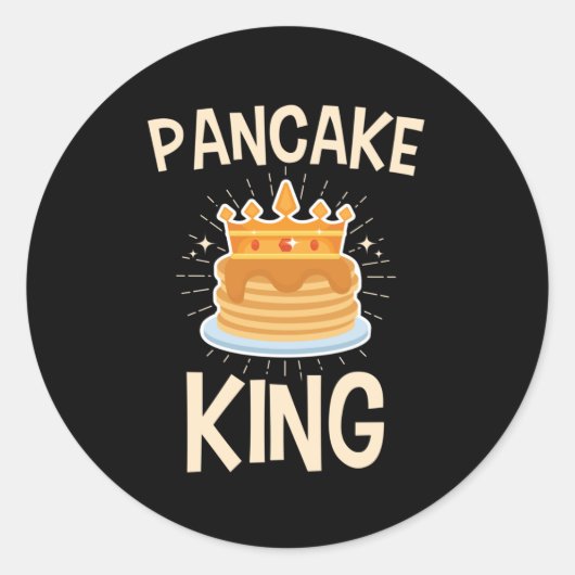 Pancake King Runder Aufkleber (Vorderseite)