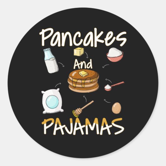 Pancake Pajama Geschenk Runder Aufkleber (Vorderseite)