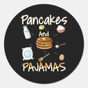 Pancake Pajama Geschenk Runder Aufkleber