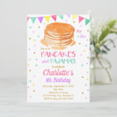 Pancake Pajamas Einladung zum Geburtstag (Stehend Vorderseite)