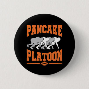 Pancake Platoon Football Offensive Line Lineman Button