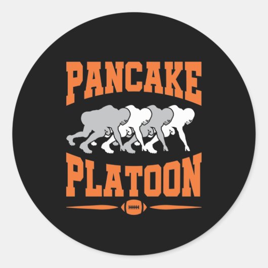 Pancake Platoon Football Offensive Line Lineman Runder Aufkleber (Vorderseite)