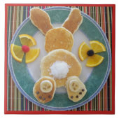 Pancake Rabbit Breakfast Designer Tile Trivet Fliese (Vorderseite)
