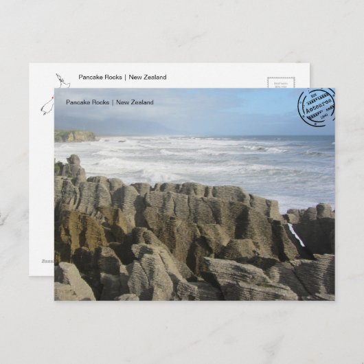 Pancake Rocks (Neuseeland) Postkarte (Vorne/Hinten)