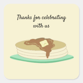 Pancake Stack Danke für die Feier Quadratischer Aufkleber