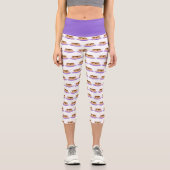 Pancake Stack Lila Plate Muster Capri Leggings (Vorderseite)