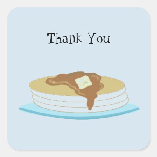 Pancake Stack Vielen Dank Quadratischer Aufkleber (Vorderseite)