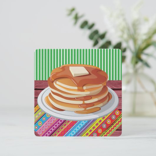 Pancake Supper - Fett Dienstag Einladung (Stehend Vorderseite)